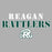 Close-up view of Reagan High School Rattlers Unisex 3/4 sleeve Raglan T-shirt 222