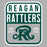 Sign with 'Reagan Rattlers' text and logo on a gray background - classic t-shirt design 001