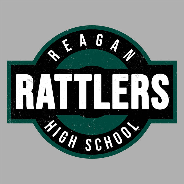 Close-up view of Reagan High School Rattlers Grey Classic Unisex T-shirt 011