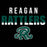 Reagan Rattlers logo with gradient text on a black background - classic t-shirt design 024