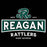 Close-up view of Reagan High School Rattlers Women's Black SoftStyle T-shirt 202