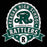 Close-up view of Reagan High School Rattlers Women's Black SoftStyle T-shirt 212