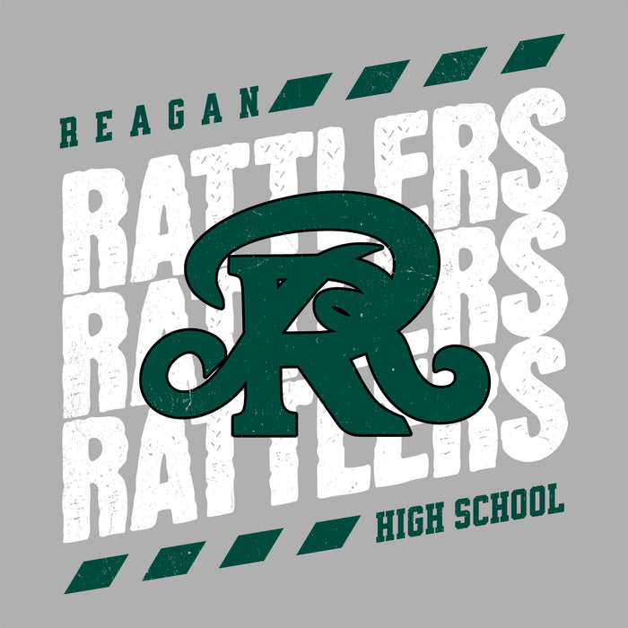 Gray classic t-shirt design 223 with 'Reagan Rattlers High School' text and logo