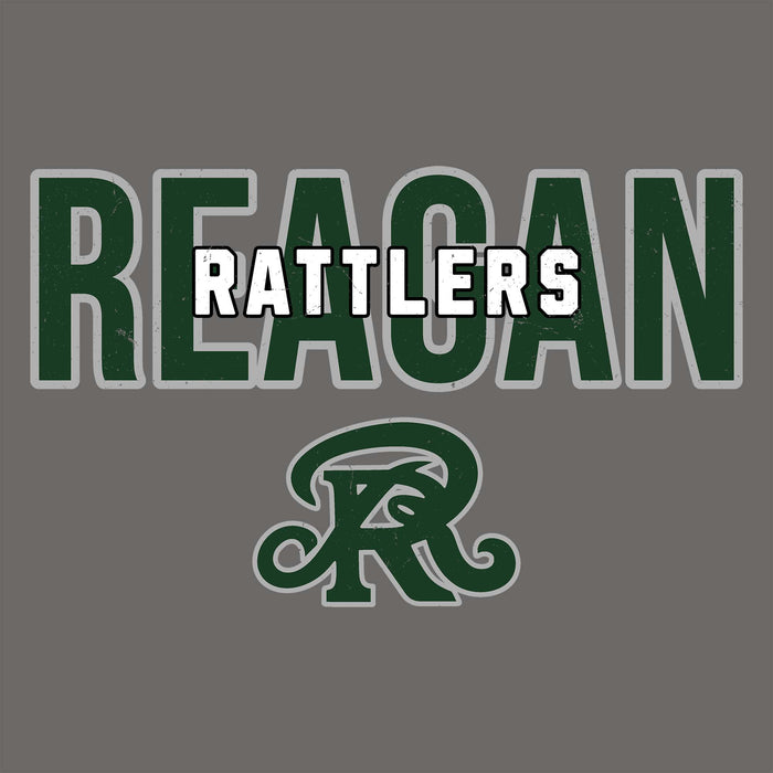Text 'REAGAN RATTLENS' with a logo on a gray background - classic t-shirt design 227