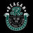 Circular logo with text and design elements on a black background - Reagan High School classic t-shirt design 229