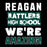 Close-up view of Reagan High School Rattlers Women's Black SoftStyle T-shirt 231