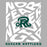 Logo of Reagan Rattlers with a stylized 'R' on a gray background -classic t-shirt design 236