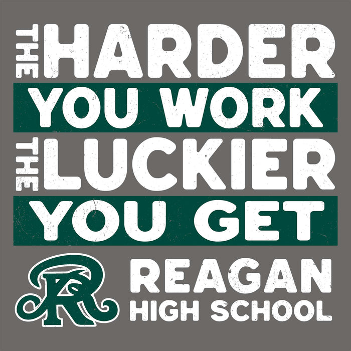 Motivational quote with Reagan High School logo on a gray background - classic t-shirt design 238