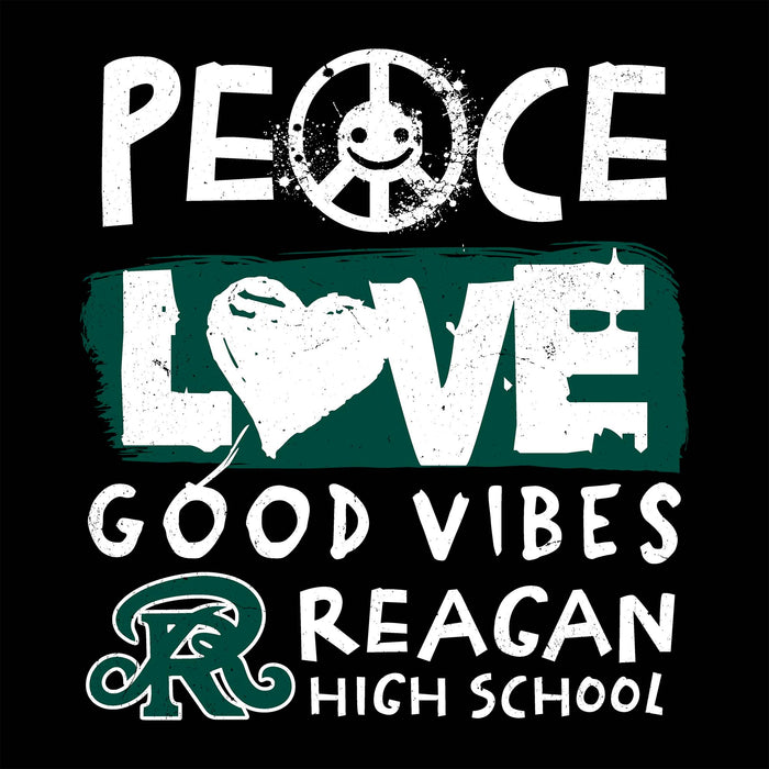 Close-up view of Reagan High School Rattlers Women's Black SoftStyle T-shirt 240
