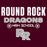 Close-up view of Round Rock High School Dragons Maroon Classic Unisex T-shirt 003