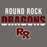 Close-up view of Round Rock High School Dragons Dark Grey Classic Unisex T-shirt 024