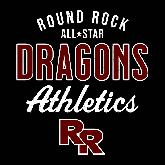 Close-up view of Round Rock High School Dragons Black Classic Unisex T-shirt 228