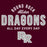 Close-up view of Round Rock High School Dragons Maroon Classic Unisex T-shirt 040
