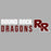 Close-up view of Round Rock High School Dragons Unisex 3/4 sleeve Raglan T-shirt 200