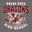 Close-up view of Round Rock High School Dragons Dark Grey Classic Unisex T-shirt 204