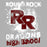 Close-up view of Round Rock High School Dragons Women's Grey SoftStyle T-shirt 205