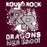 Close-up view of Round Rock High School Dragons Maroon Classic Unisex T-shirt 205