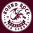 Close-up view of Round Rock High School Dragons Maroon Classic Unisex T-shirt 215