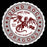 A circular distressed graphic seal with a red dragon illustration and the words “ROUND ROCK DRAGONS,” “SPIRIT MODE ACTIVATED,” and “ALL DAY EVERY DAY,” shown on a black background.