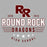 Close-up view of Round Rock High School Dragons Unisex 3/4 sleeve Raglan T-shirt 217