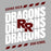 Close-up view of Round Rock High School Dragons Grey Classic Unisex T-shirt 223