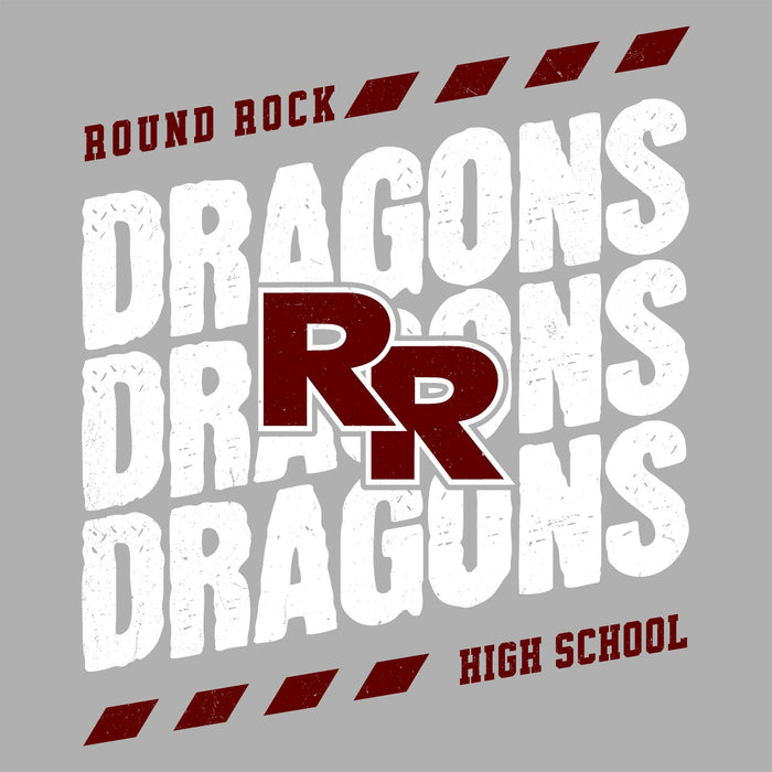 Close-up view of Round Rock High School Dragons Grey Classic Unisex T-shirt 223