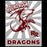 Close-up view of Round Rock High School Dragons Women's Black SoftStyle T-shirt 226