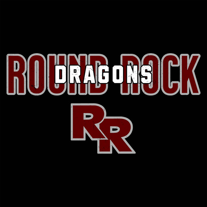 Close-up view of Round Rock High School Dragons Black Classic Unisex T-shirt 227