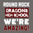 Close-up view of Round Rock High School Dragons Dark Grey Classic Unisex T-shirt 231