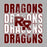 Close-up view of Round Rock High School Dragons Grey Classic Unisex T-shirt 233