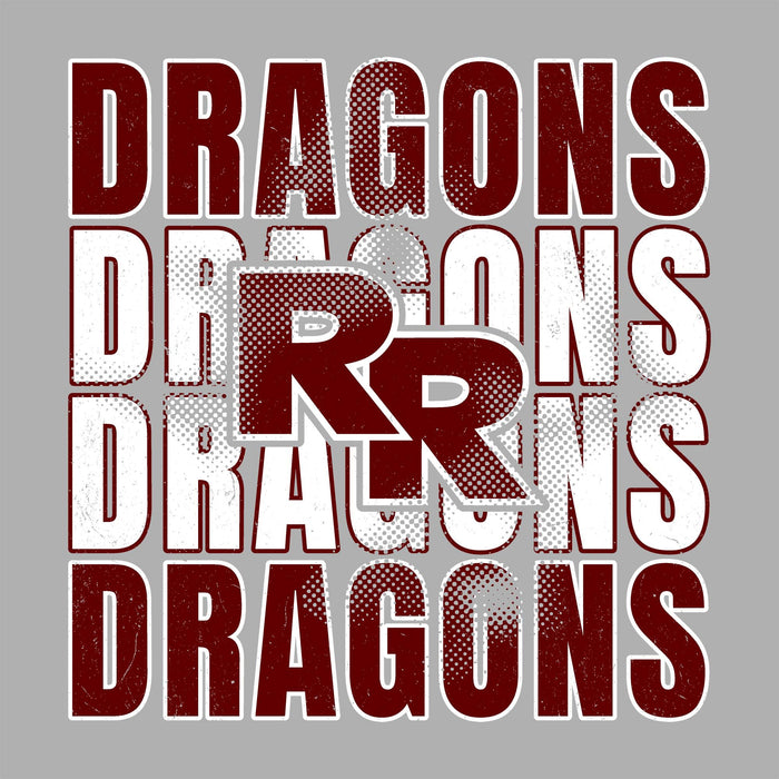 Close-up view of Round Rock High School Dragons Grey Classic Unisex T-shirt 233