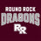 Close-up view of Round Rock High School Dragons Maroon Classic Unisex T-shirt 234