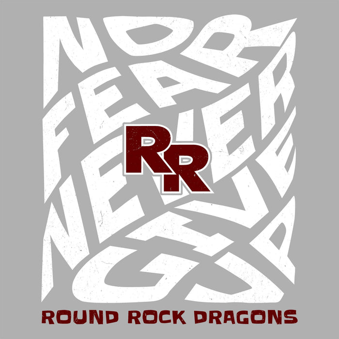 Close-up view of Round Rock High School Dragons Grey Classic Unisex T-shirt 236