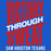 Women's t-shirt design 241. A graphic design featuring the text 'VICTORY THROUGH SWEAT' in bold red and white lettering on a solid blue background, with 'SAM HOUSTON TEXANS' written in white at the bottom.