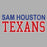 Close-up view of Sam Houston High School Texans Unisex 3/4 sleeve Raglan T-shirt 010