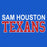 Close-up view of Sam Houston High School Texans Royal Blue Classic Unisex T-shirt 010