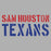 Close-up view of Sam Houston High School Texans Unisex 3/4 sleeve Raglan T-shirt 017