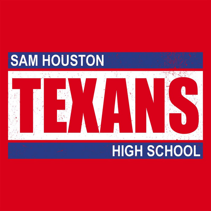 Close-up view of Sam Houston High School Texans Red Classic Unisex T-shirt 098