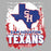 Close-up view of Sam Houston High School Texans Unisex 3/4 sleeve Raglan T-shirt 202