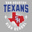 Close-up view of Sam Houston High School Texans Unisex 3/4 sleeve Raglan T-shirt 204