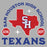 Close-up view of Sam Houston High School Texans Unisex 3/4 sleeve Raglan T-shirt 208