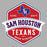 Close-up view of Sam Houston High School Texans Unisex 3/4 sleeve Raglan T-shirt 209