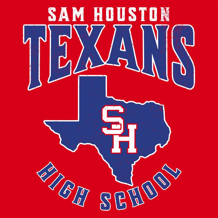 Close-up view of Sam Houston High School Texans Red Classic Unisex T-shirt 213