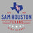 Close-up view of Sam Houston High School Texans Unisex 3/4 sleeve Raglan T-shirt 217