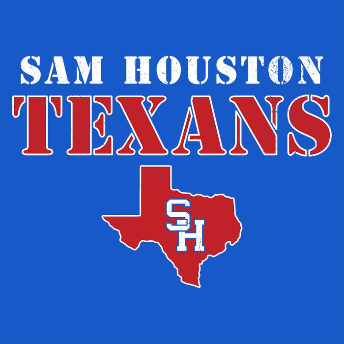 Close-up view of Sam Houston High School Texans Royal Blue Classic Unisex T-shirt 222