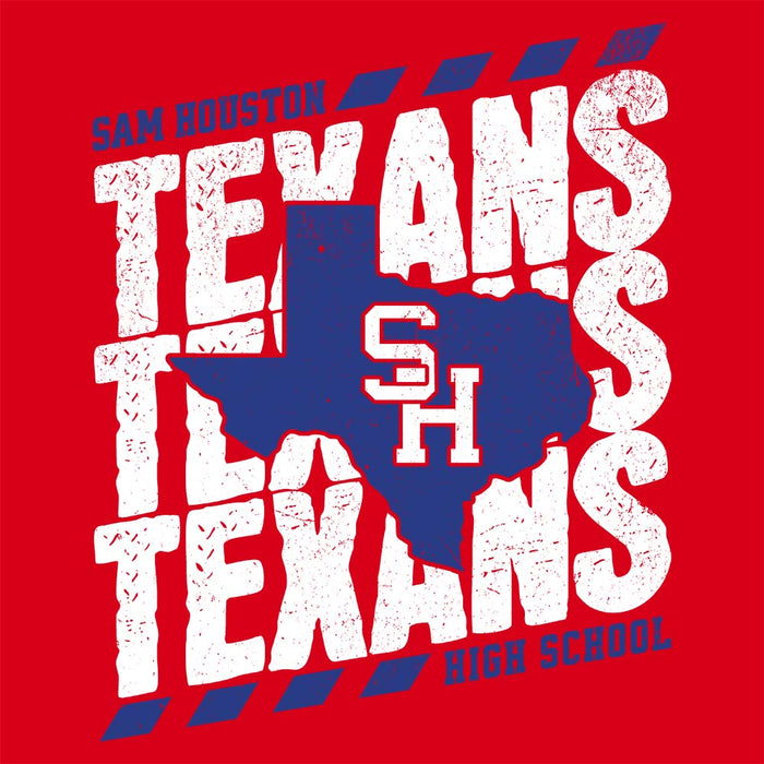 Close-up view of Sam Houston High School Texans Red Classic Unisex T-shirt 223