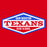 A red, white, and blue hexagonal school logo reading 'SAM HOUSTON TEXANS HIGH SCHOOL' on a solid red background. Sam Houston High School Texans Women's Red SoftStyle T-shirt 009