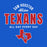 A blue graphic design with the words 'SAM HOUSTON Allstar TEXANS' in white and red, plus 'ALL DAY EVERY DAY' and a red Texas outline containing 'SH' in blue.