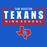 A blue graphic with the text 'SAM HOUSTON TEXANS HIGH SCHOOL' in white and red, plus a red outline of Texas containing 'SH' initials.