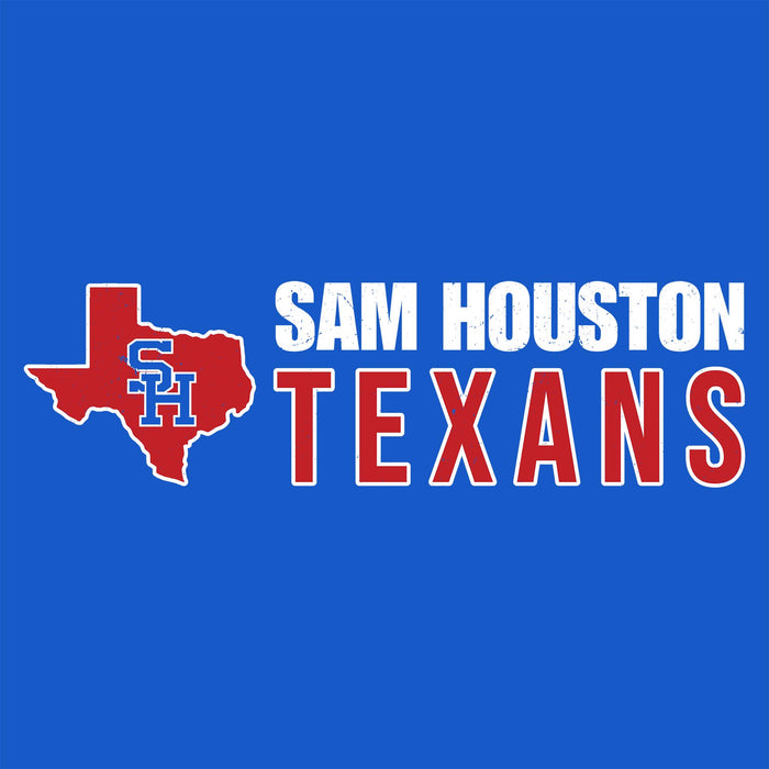 Close-up view of Sam Houston High School Texans Royal Blue Classic Unisex T-shirt 200